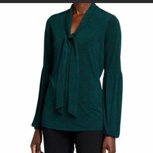 Michael Kors long sleeve top with neck tie